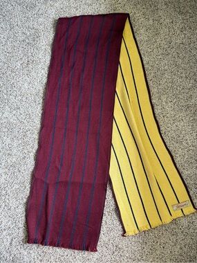Robert Graham Reversible Maroon and Yellow Striped Scarf